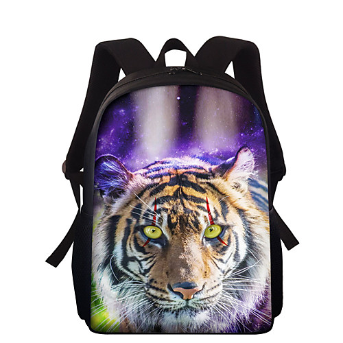 

Unisex Polyester School Bag Rucksack 3D Large Capacity Zipper 3D Print Geometric Animal Daily Outdoor Backpack White yellow Black / White Blue Purple Yellow