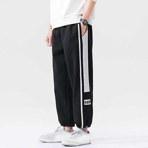 

Men's Sweatpants Color Block Drawstring Collarless Color Block Sport Athleisure Pants Sleeveless Breathable Sweat Out Comfortable Everyday Use Street Casual Daily