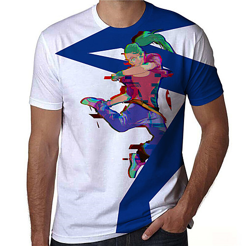 

Men's T shirt 3D Print Graphic Prints Portrait Print Short Sleeve Daily Tops Casual Designer Big and Tall White