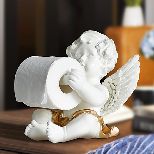 

Cute Paper Towel Holder Resin Living Room Paper Roll Counter Desktop Decoration Roll Paper Tube Toilet Paper Holder