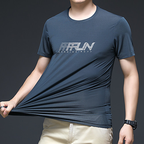 

Men's T shirt Hiking Tee shirt Short Sleeve Tee Tshirt Top Outdoor Lightweight Breathable Quick Dry Stretchy Autumn / Fall Spring Polyester GrayGreen White Black Fishing Climbing Camping / Hiking