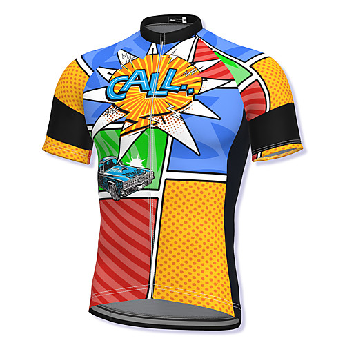 

21Grams Men's Short Sleeve Cycling Jersey Spandex Blue Bike Top Mountain Bike MTB Road Bike Cycling Breathable Quick Dry Sports Clothing Apparel / Athleisure
