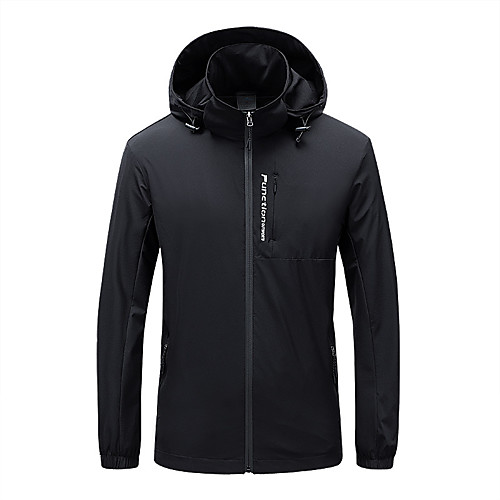 

Men's Hiking Softshell Jacket Waterproof Hiking Jacket Hiking Windbreaker Outdoor Thermal Warm Waterproof Lightweight Windproof Jacket Hoodie Top Hunting Climbing Camping / Hiking / Caving Black Blue