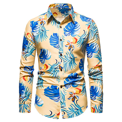 

Men's Shirt Graphic Long Sleeve Daily Tops Black Yellow