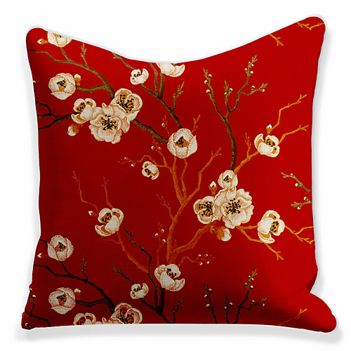 

Double Side 1 Pc Floral Cushion Cover Print 45x45cm Linen for Sofa Bedroom