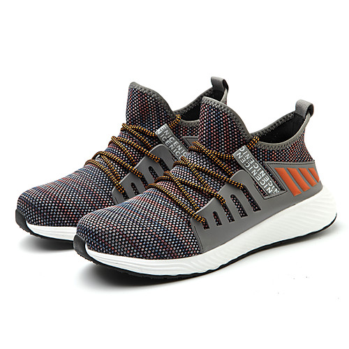 

Men's Trainers Athletic Shoes Casual Daily Outdoor Safety Shoes Tissage Volant Breathable Non-slipping Wear Proof BlackGray Rainbow Summer