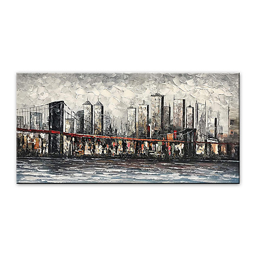 

Oil Painting Hand Painted Horizontal Abstract Landscape Modern Rolled Canvas (No Frame)