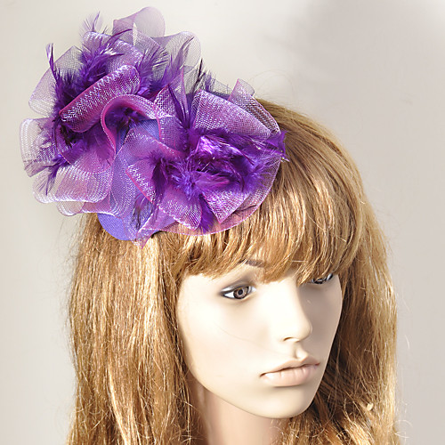 

Elegant Retro Tulle Fascinators with Feather / Flower 1 Piece Special Occasion / Party / Evening Headpiece