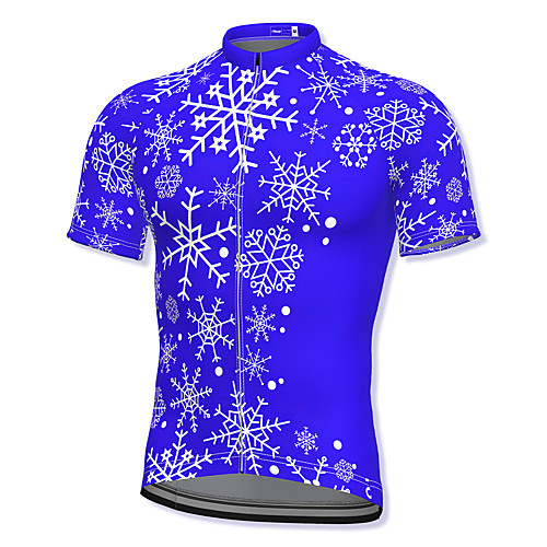 

21Grams Men's Short Sleeve Cycling Jersey Spandex Blue Bike Top Mountain Bike MTB Road Bike Cycling Breathable Quick Dry Sports Clothing Apparel / Athleisure