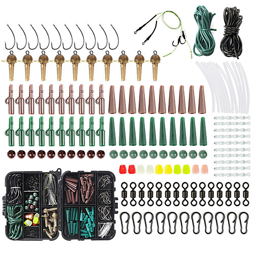 

254 pcs Fishing Hooks Fishing Snaps & Swivels Fishing Beads Fishing Accessories Set Metal ABS Easy to Carry Easy to Use Carp Fishing