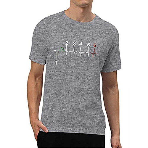 

Men's T shirt Hot Stamping Graphic Prints Letter Print Short Sleeve Casual Tops 100% Cotton Basic Casual Fashion White Blue Gray