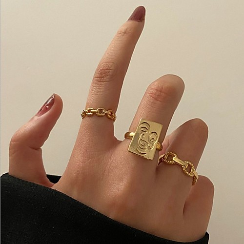 

Adjustable Ring 3-Piece Alloy Face Laugh Stylish Unique Design European 1 set Adjustable / Women's