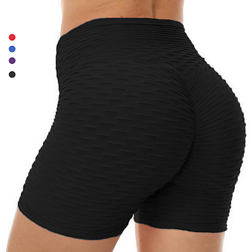 

Women's High Waist Yoga Shorts Shorts Tummy Control Butt Lift Breathable Solid Color Black Purple Red Yoga Fitness Gym Workout Sports Activewear Stretchy / Athletic / Athleisure / Quick Dry