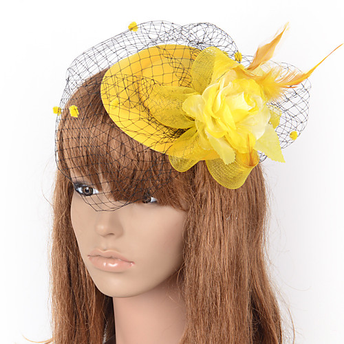 

Elegant Retro Tulle / Net Fascinators with Feather / Floral 1 Piece Special Occasion / Party / Evening Headpiece