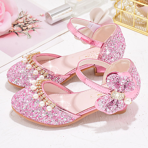 

Girls' Heels Flower Girl Shoes Princess Shoes School Shoes Rubber PU Little Kids(4-7ys) Big Kids(7years ) Daily Party & Evening Walking Shoes Swing Shoes Rhinestone Sparkling Glitter Buckle Pink