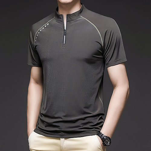

Men's T shirt Hiking Tee shirt Short Sleeve Tee Tshirt Top Outdoor Lightweight Breathable Quick Dry Stretchy Autumn / Fall Spring Polyester Dark Grey White Black Fishing Climbing Camping / Hiking