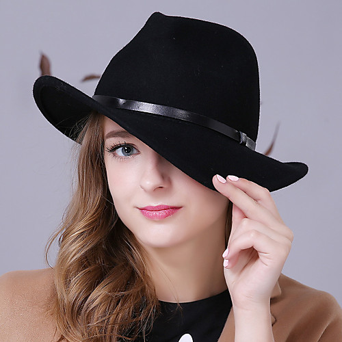 

Simple Elegant Wool Hats with Trim 1 Piece Special Occasion / Party / Evening Headpiece