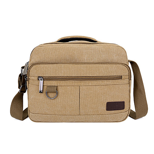 

Unisex Bags Canvas Crossbody Bag Zipper Plain Daily 2021 Canvas Bag Handbags Black Khaki Green Brown