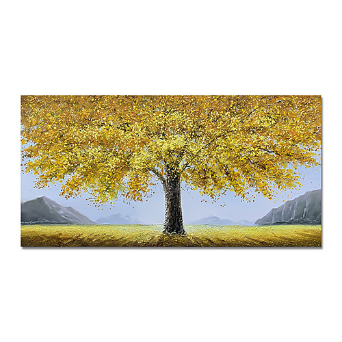 

Oil Painting Hand Painted Horizontal Abstract Floral / Botanical Modern Stretched Canvas