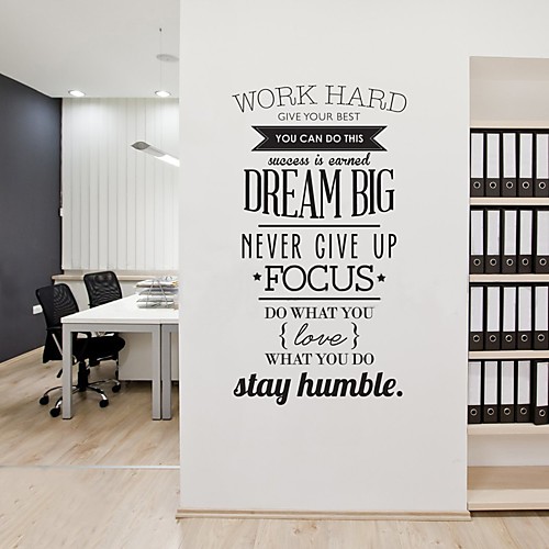 

Words Quotes Wall Stickers Study Room Living Room Removable PVC Home Decoration Wall Decal 1pc 42x74cm