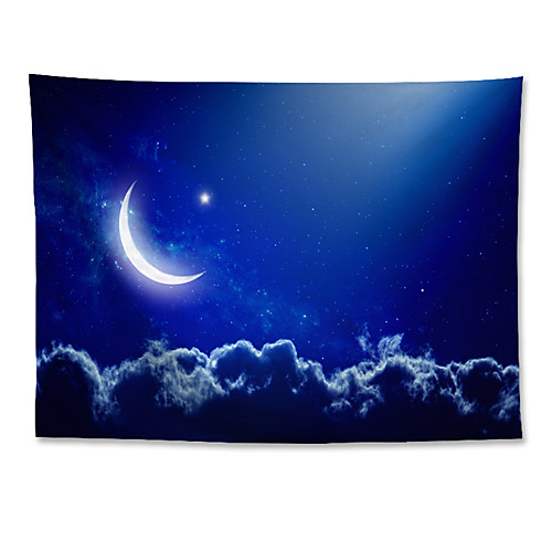 

Wall Tapestry Art Decor Blanket Curtain Hanging Home Bedroom Living Room Decoration Polyester Blue Moon Light