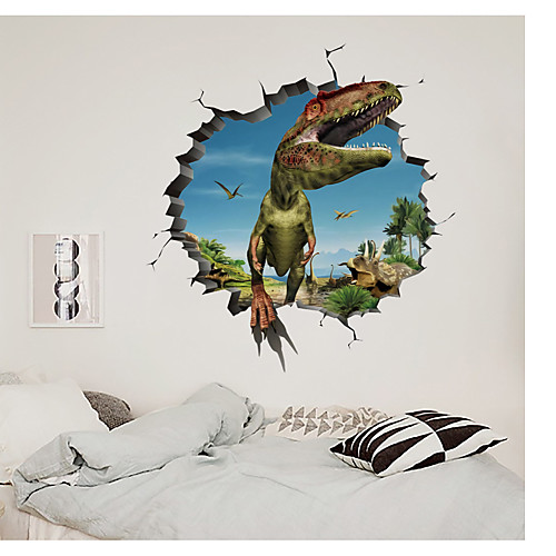 

3D Broken Wall Dinosaur Park Children's Room Home Background Decoration Can Be Removed Stickers