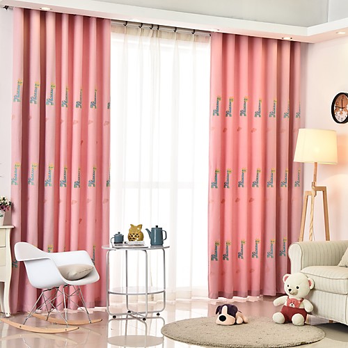 

Two Panel Children's Room Cartoon Style Giraffe Embroidered Curtains Living Room Bedroom Dining Room Curtains