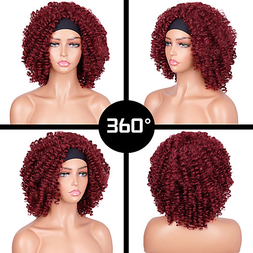 

european and american wig women black headscarf small curly explosive head hair band wig headgear african small curly hair wholesale