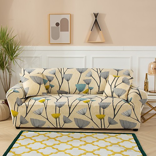 

Sofa Cover Plants Stretch Reactive Print Polyester Slipcovers Super Soft Fabric Couch Cover Fit for Whole Cushion Couch