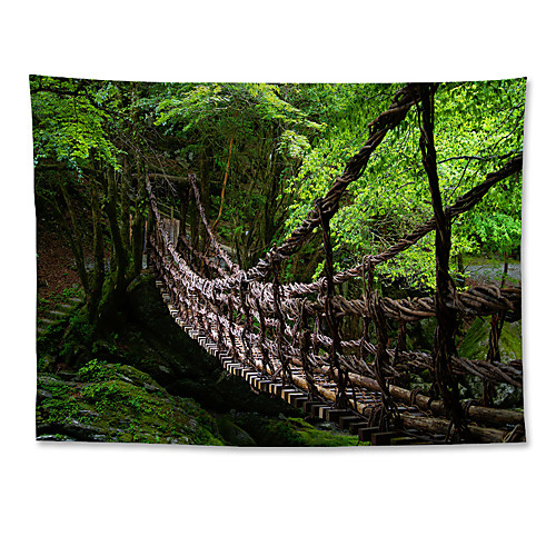 

Wall Tapestry Art Decor Blanket Curtain Hanging Home Bedroom Living Room Polyester Forest Bridge