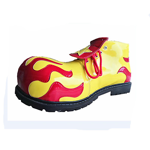 

Unisex Circus Shoes Funny & Reluctant Novelty Halloween PU Yellow Shoes