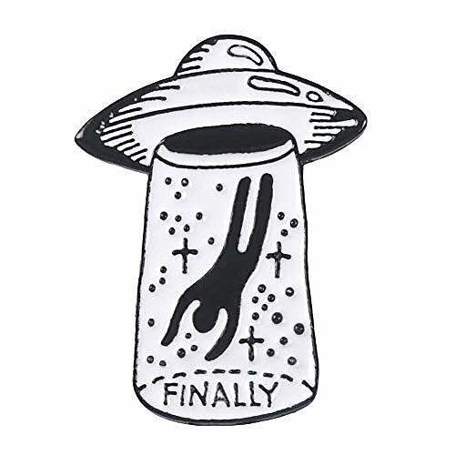 

potelin women creative ufo brooch kids enamel lapel pins badges cloth hat bag accessory cute durable and useful