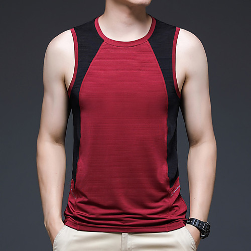 

Men's Hiking Tee shirt Vest / Gilet Outdoor Breathable Quick Dry Elastane White Black Burgundy