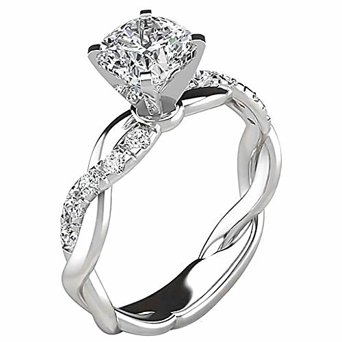 

silver ring bridal zircon diamond elegant engagement wedding band ring for bridesmaids& brides,valentine's day/birthday/engagement/anniversary jewelry gifts