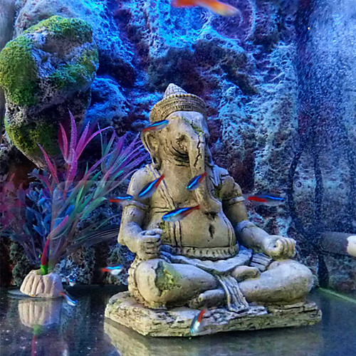 

Aquarium Ornament Resin Ancient Imitation Buddha Statue Ruins Fish Tank Decor