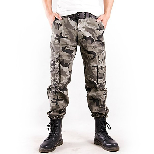 

Men's Hiking Pants Trousers Hunting Pants Tactical Cargo Pants Dust Proof Quick Dry Breathable Wearproof Fall Spring Camo / Camouflage Cotton for White Yellow Grey S M L XL XXL