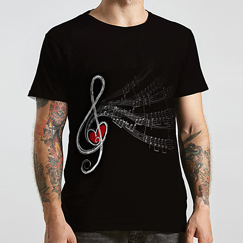 

Men's Unisex Tee T shirt 3D Print Symbol Graphic Prints Plus Size Print Short Sleeve Casual Tops Fashion Designer Big and Tall Black