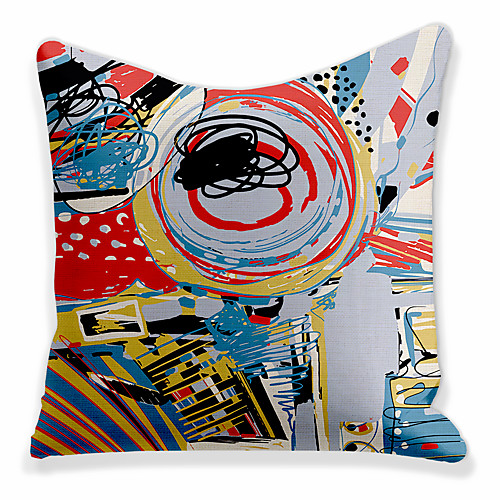 

Cushion Cover 1 Pc Linen Soft Decorative Square Throw Pillow Cover Cushion Case Pillowcase for Sofa Bedroom 45 x 45 cm (18 x 18 Inch) Abstract Superior Quality Mashine Washable