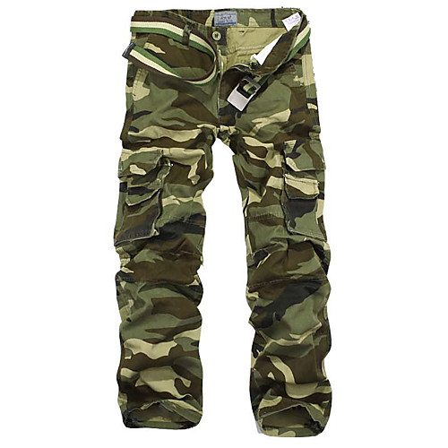 

Men's Hiking Pants Trousers Hunting Pants Tactical Cargo Pants Dust Proof Quick Dry Breathable Wearproof Fall Spring Camo / Camouflage Cotton for White Yellow Grey S M L XL XXL