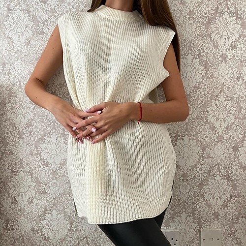 

loose sleeveless knitted mid-length waistcoat vest spring and summer sweater waistcoat waistcoat pullover v-neck sweater women
