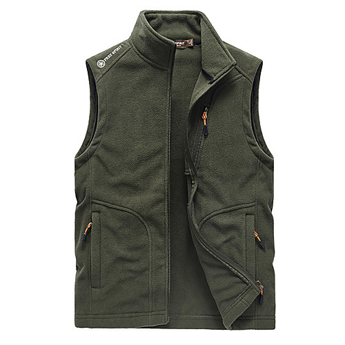 

Men's Fishing Vest Hiking Fleece Vest Winter Outdoor Lightweight Breathable Quick Dry Sweat wicking Vest / Gilet Winter Jacket Top Black Dark Gray Army Green Dark Blue Hunting Fishing Climbing M L XL
