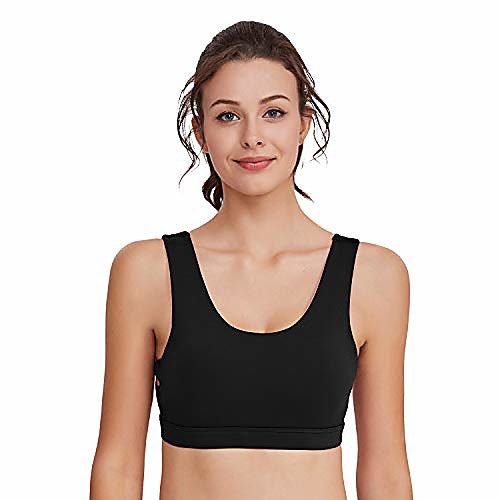 

qiaoer women's sports bras for women high impact- padded for yoga gym workout fitness bra (black,xl)