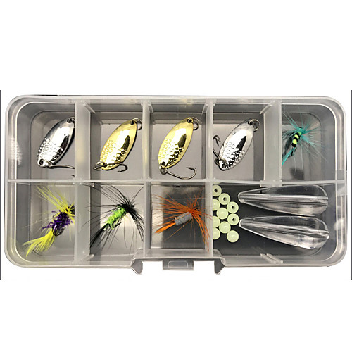 

20 pcs Lure kit Fishing Lures Spoons Flies Floating Sinking Bass Trout Pike Lure Fishing Freshwater and Saltwater