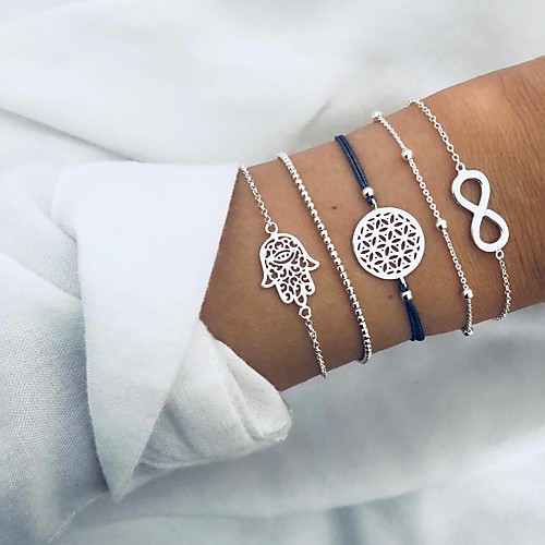 

five pieces set bracelet fashion lucky infinity bracelet eight-character hollow palm women