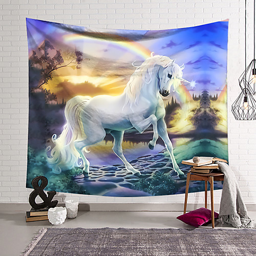 

Wall Tapestry Art Decor Blanket Curtain Hanging Home Bedroom Living Room Decoration Polyester Unicorn