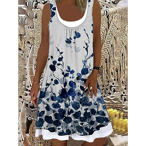 

2021 european and american cross-border amazon wish foreign trade women's loose fashion digital printing casual dress 9116