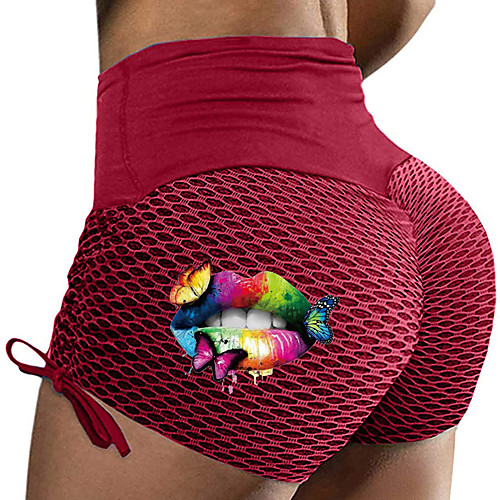 

Women's Yoga Pants Shorts Aquamarine Sports Activewear Pattern Printing Women'S Sweatpants Fitness Training Yoga Running Quick-Drying Exercise