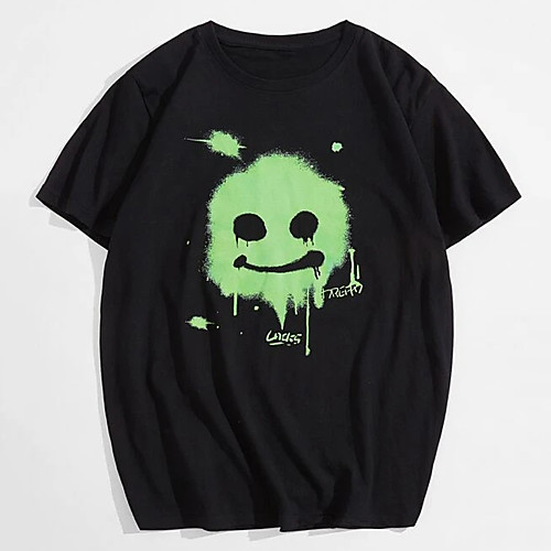

Men's Unisex Tee T shirt Hot Stamping Graphic Prints Ghost Plus Size Print Short Sleeve Casual Tops 100% Cotton Basic Designer Big and Tall Black