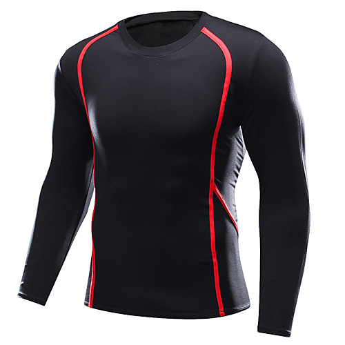 

Men's Long Sleeve Compression Shirt Running Shirt Seamless Tee Tshirt Athleisure Summer Spandex Quick Dry Breathable Sweat Out Yoga Fitness Gym Workout Jogging Sportswear Normal Black Activewear