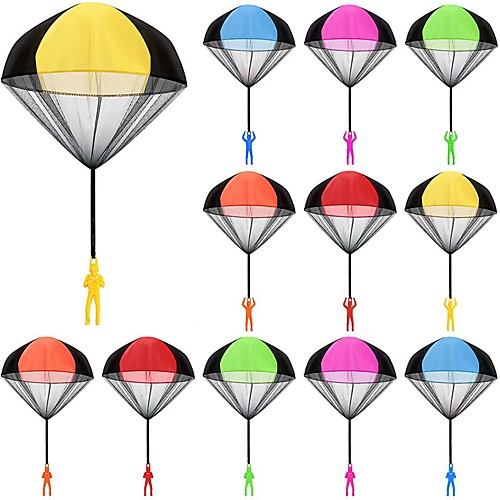 

12 PCS Parachute Toy Hand Throw Toy Set Tangle Free Throwing Parachute Figures Hand Throw Soldiers Outdoor Flying Toys